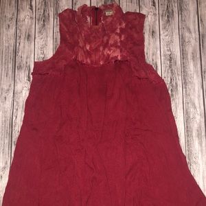 Anthropologie Anama Sleeveless Lace & Crepe Dress